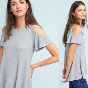 ANTHROPOLOGIE Fluttered Open-Shoulder Top